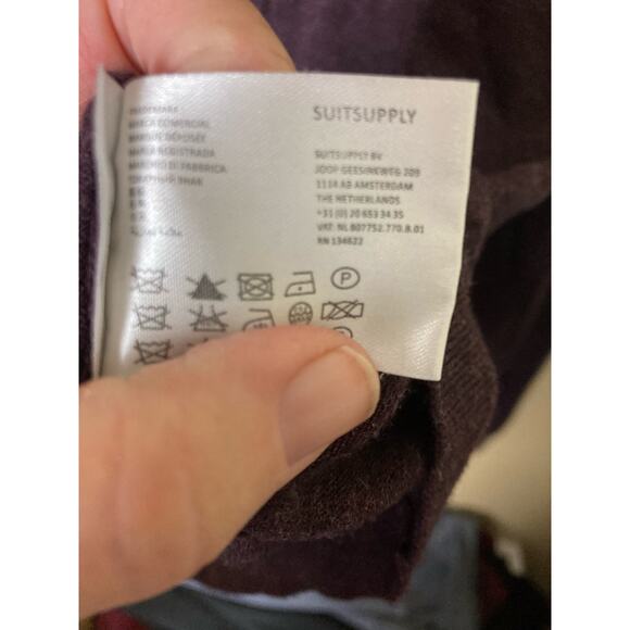 Suit Supply Button Up Cardigan Purple Cotton Cashmere‎ Blend Size XL - Picture 7 of 9